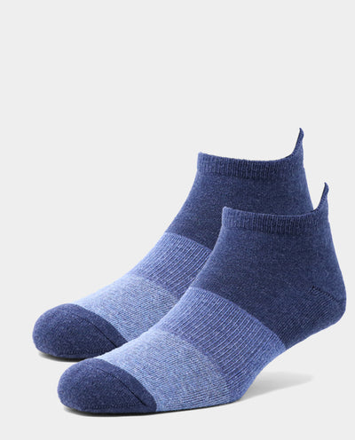 Men’s Blue Tri-Block Padded Ankle Sock