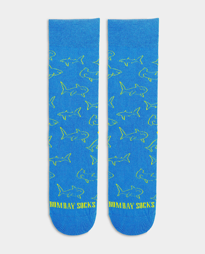 Bondi Blue Shark Socks