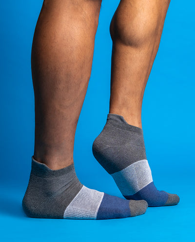 Men's Grey Performance Running Ankle Sock